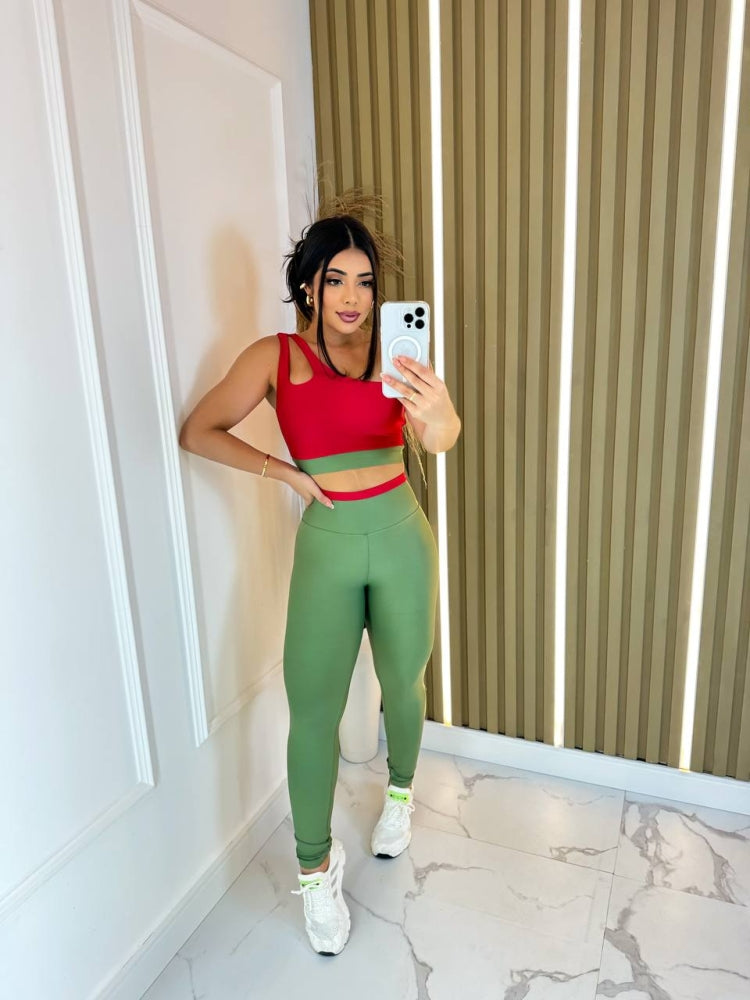 Conjunto Bicolor de legging Top Gota