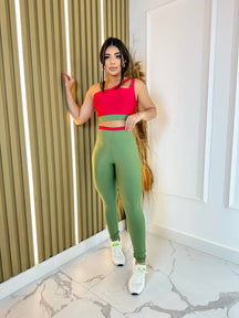 Conjunto Bicolor de legging Top Gota